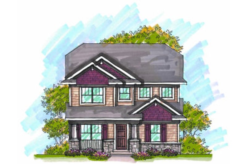 Architectural House Design - Craftsman Exterior - Front Elevation Plan #70-968