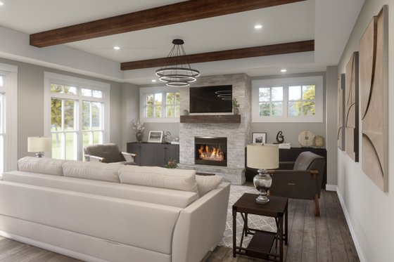 Interior - Family Room for Craftsman House Plan #51-1244 - 3 bed, 2.5 bath