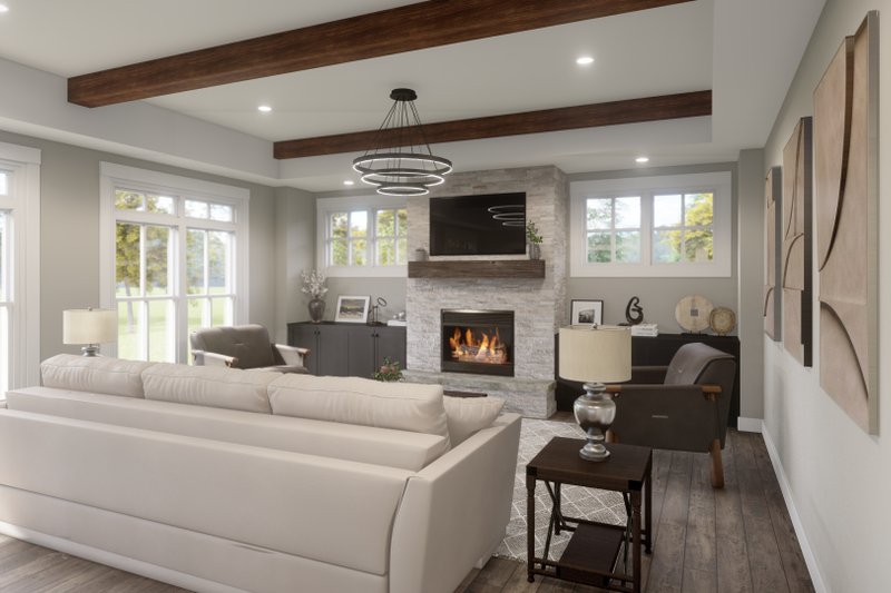 House Blueprint - Interior - Family Room for Craftsman House Plan #51-1244 - 3 bed, 2.5 bath