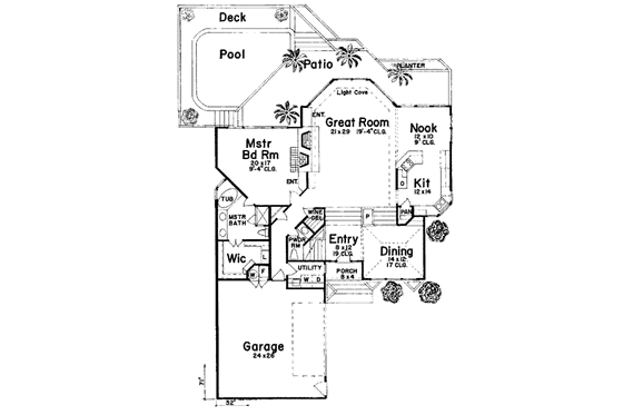 Floor Plan - Main Floor for Contemporary House Plan #52-144 - 3 bed, 3.5 bath