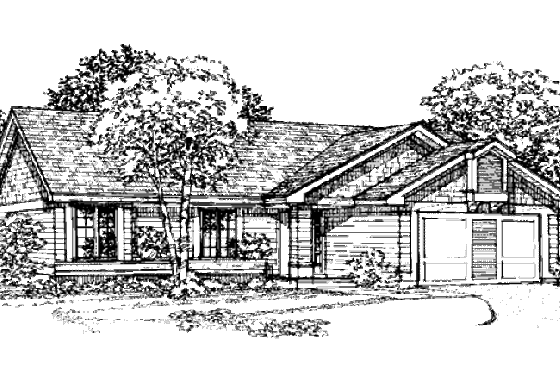 Exterior - Other Elevation for Ranch House Plan #320-346 - 2 bed, 2 bath