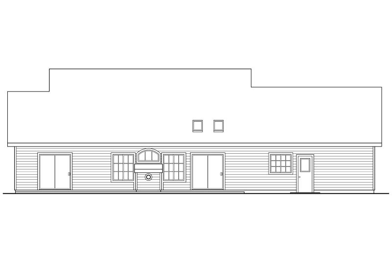 Home Plan - Exterior - Rear Elevation for Farmhouse House Plan #124-415 - 3 bed, 2 bath