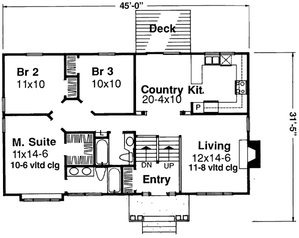 Architectural House Design - Traditional Floor Plan - Main Floor Plan #320-368