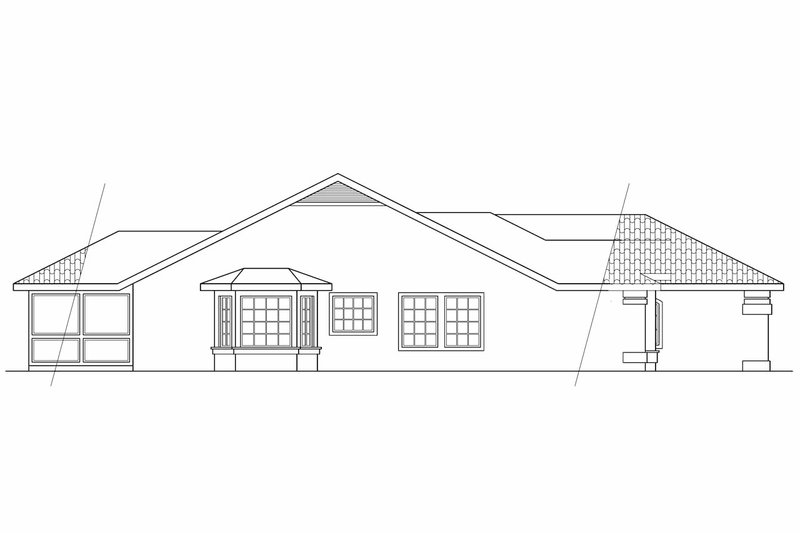 Home Plan - Exterior - Other Elevation for Mediterranean House Plan #124-250 - 4 bed, 2 bath