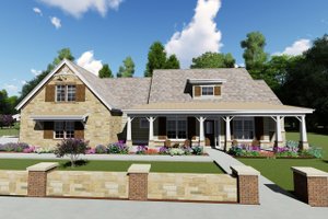 Exterior - Front Elevation 3 for Farmhouse House Plan #1069-2 - 3 bed, 4 bath
