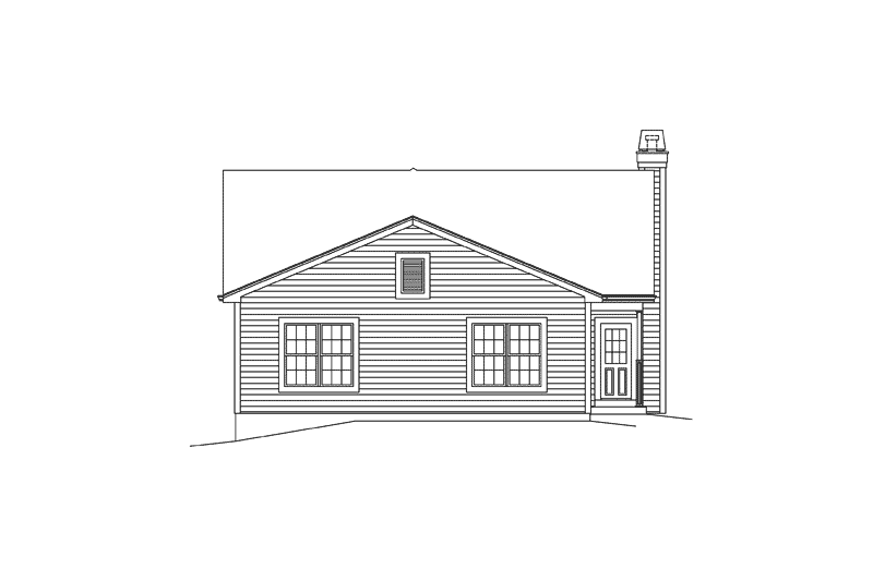 House Plan Design - Exterior - Rear Elevation for Ranch House Plan #57-614 - 3 bed, 2 bath