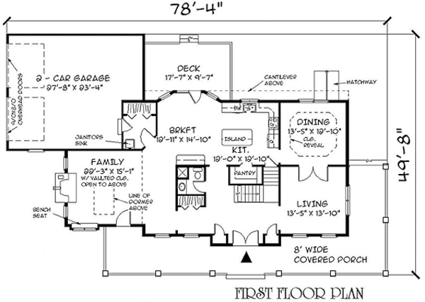 Farmhouse Floor Plan - Main Floor Plan #75-102