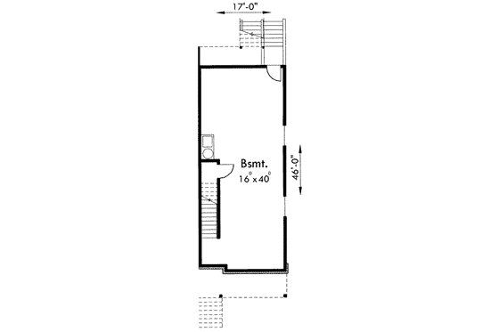 Floor Plan - Lower Floor for Traditional House Plan #303-394 - 3 bed, 1.5 bath