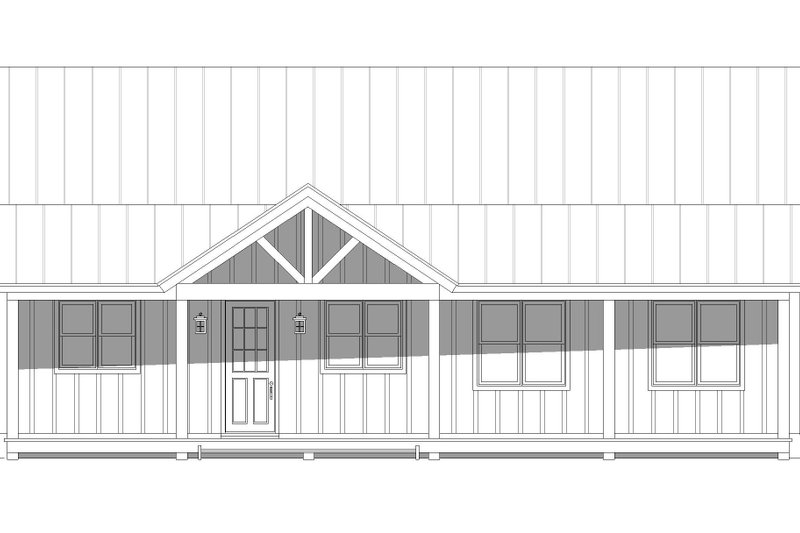 House Blueprint - Exterior - Front Elevation 3 for Cottage House Plan #932-318 - 3 bed, 3 bath