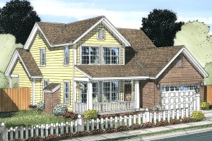 Cottage Exterior - Front Elevation Plan #513-2063