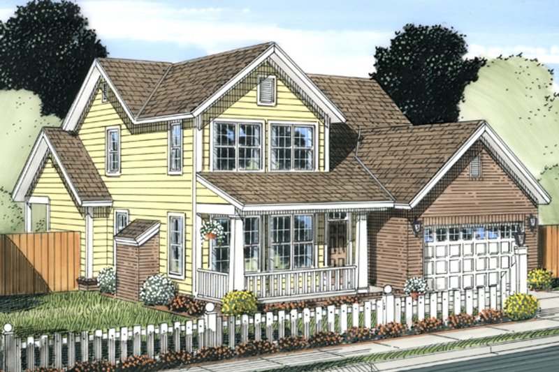 House Blueprint - Cottage Exterior - Front Elevation Plan #513-2063