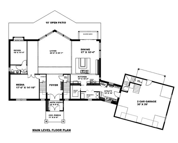 House Plan Design - Traditional Floor Plan - Main Floor Plan #117-907