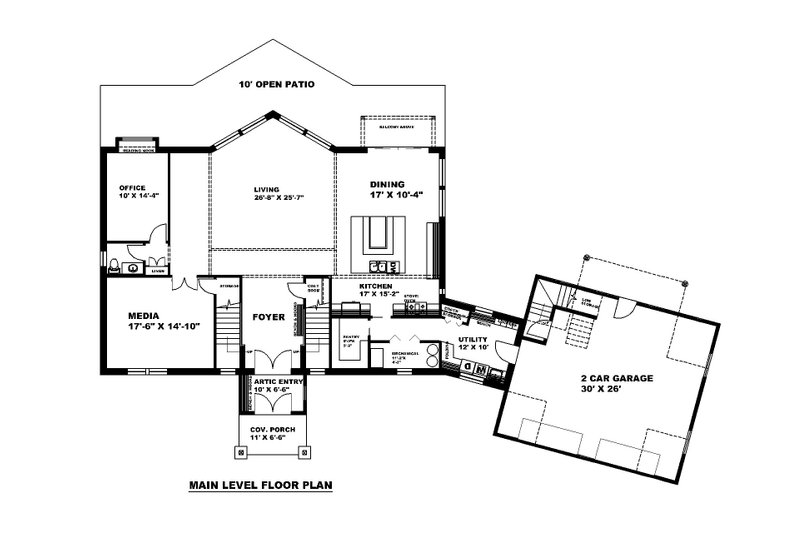 Dream House Plan - Floor Plan - Main Floor for Traditional House Plan #117-907 - 3 bed, 2.5 bath