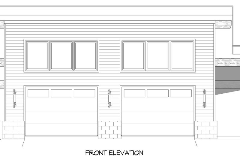 House Blueprint - Exterior - Front Elevation 3 for Modern House Plan #932-683, 1 bath