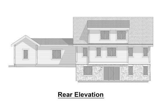 Exterior - Rear Elevation for Craftsman House Plan #908-3 - 4 bed, 3.5 bath