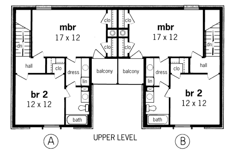 Home Plan - Floor Plan - Upper Floor for Traditional House Plan #45-296 - 2 bed, 1.5 bath