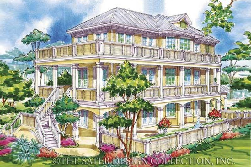 Architectural House Design - Exterior - Rear Elevation for Country House Plan #930-68 - 3 bed, 2.5 bath