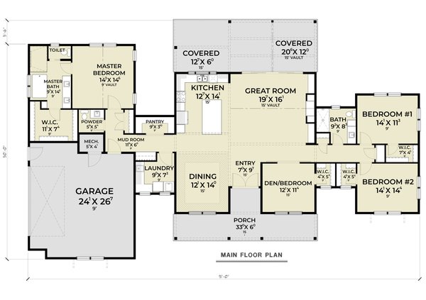Farmhouse Floor Plan - Main Floor Plan #1070-232