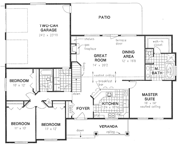 House Blueprint - Country Floor Plan - Main Floor Plan #18-4524