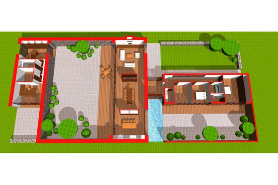 Floor Plan - Other Floor for Ranch House Plan #520-9 - 2 bed, 3 bath