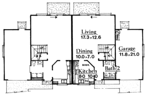Floor Plan - Main Floor House Plan #303-227 - 2 bed, 1.5 bath