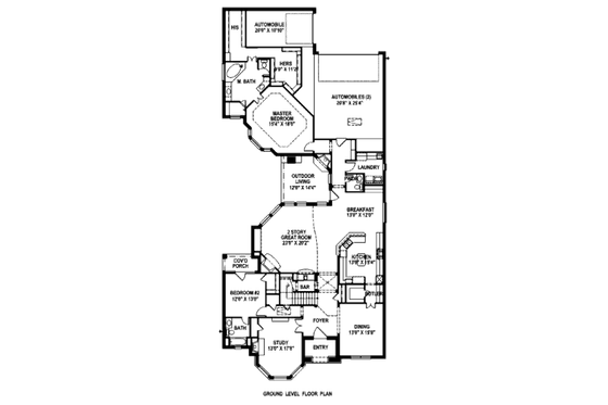 Floor Plan - Main Floor for European House Plan #141-300 - 4 bed, 4.5 bath