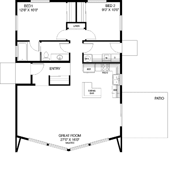 Home Plan - Traditional Floor Plan - Main Floor Plan #60-399