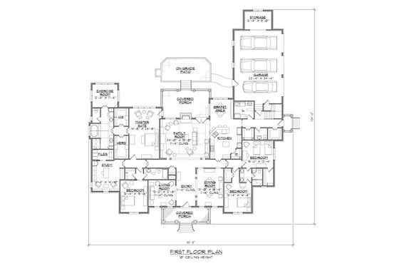 Floor Plan - Main Floor 1 for Colonial House Plan #1054-60 - 4 bed, 3.5 bath