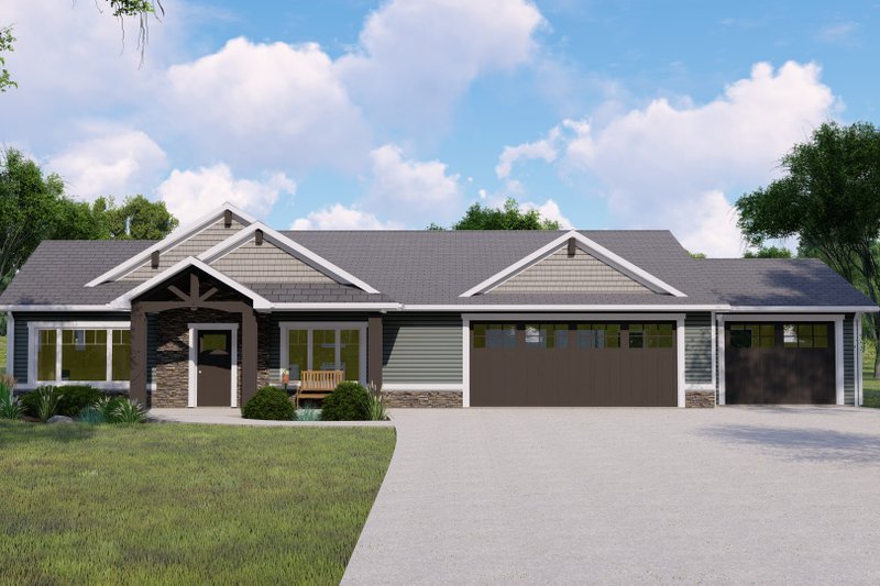 House Plan Design - Craftsman Exterior - Front Elevation Plan #1064-142