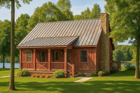 Exterior - Front Elevation 3 for Cottage House Plan #17-2018 - 3 bed, 2 bath