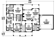 Country Style House Plan - 4 Beds 2 Baths 1896 Sq/Ft Plan #25-4542 