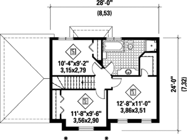 Home Plan - Colonial Floor Plan - Upper Floor Plan #25-4786