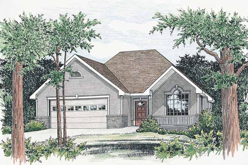 Dream House Plan - Ranch Exterior - Front Elevation Plan #20-2230