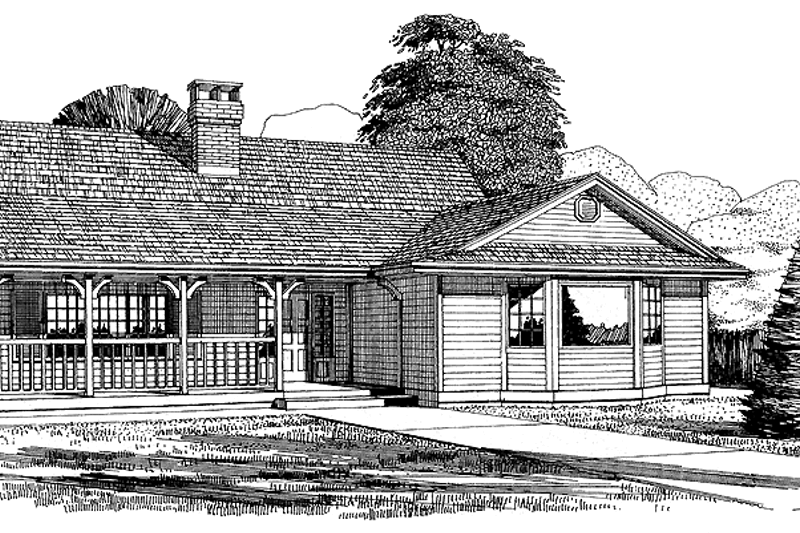 House Blueprint - Ranch Exterior - Front Elevation Plan #47-721
