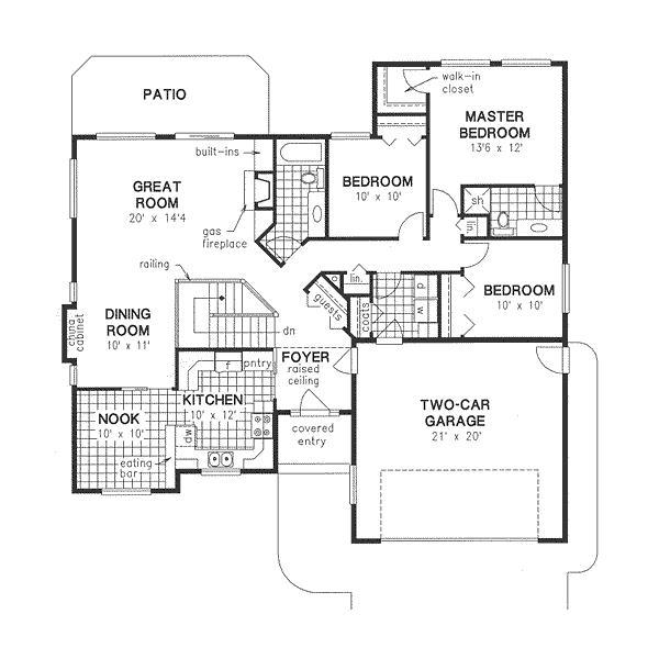 Traditional Floor Plan - Main Floor Plan #18-3105