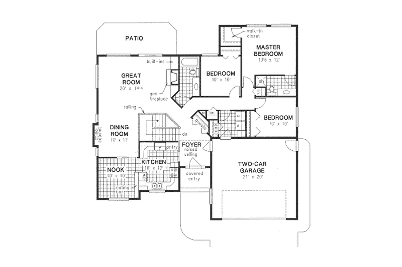 Dream House Plan - Floor Plan - Main Floor for Traditional House Plan #18-3105 - 3 bed, 2 bath