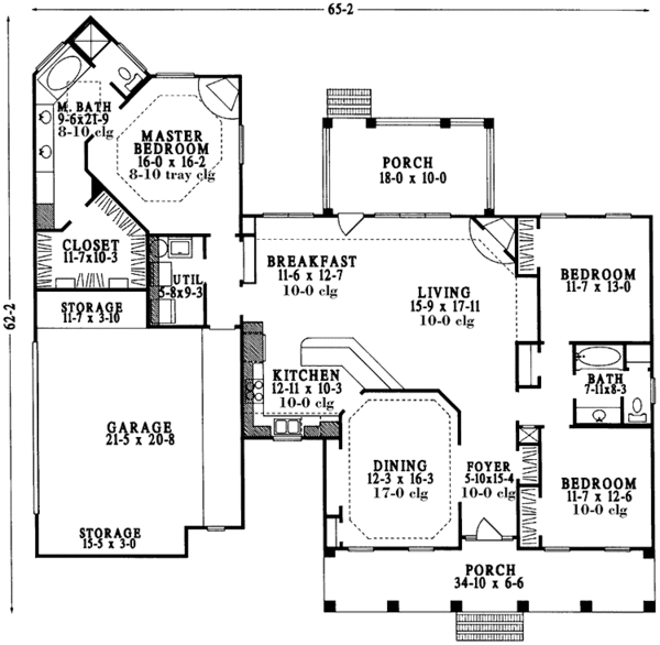 House Design - Country Floor Plan - Main Floor Plan #406-9641