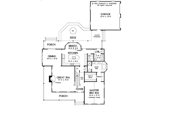 Floor Plan - Main Floor for Country House Plan #929-549 - 3 bed, 2.5 bath