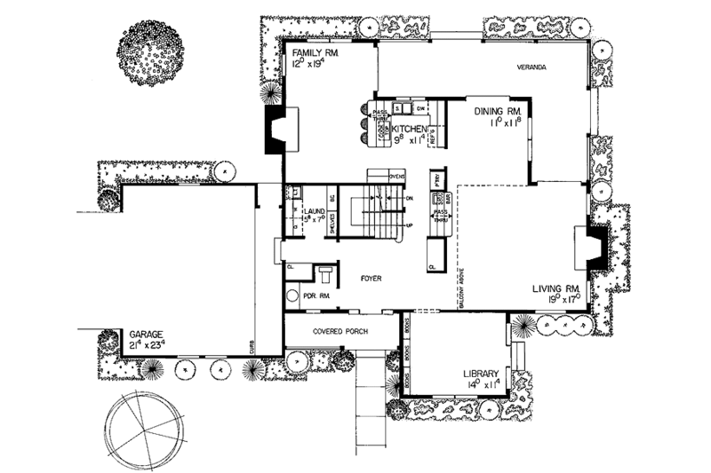 Architectural House Design - Floor Plan - Main Floor for Victorian House Plan #72-804 - 3 bed, 2.5 bath