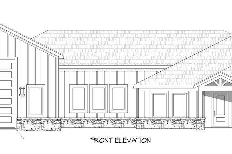 House Blueprint - Exterior - Front Elevation 3 for Farmhouse House Plan #932-1385 - 3 bed, 3 bath