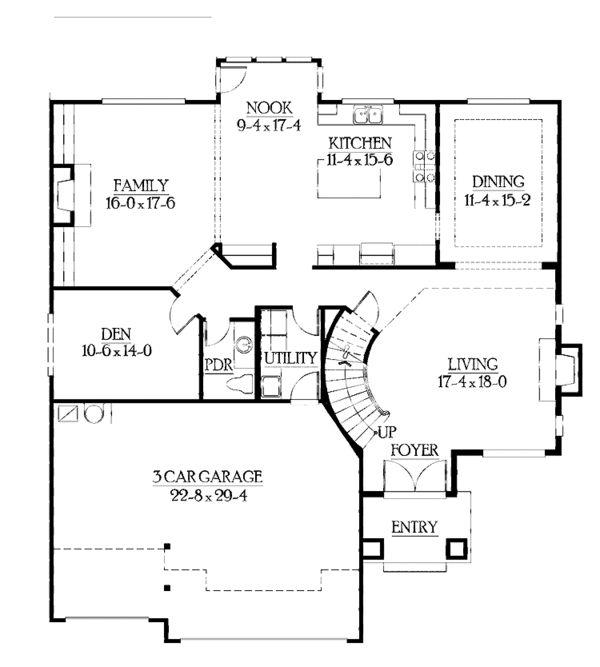 Home Plan - Prairie Floor Plan - Main Floor Plan #132-395