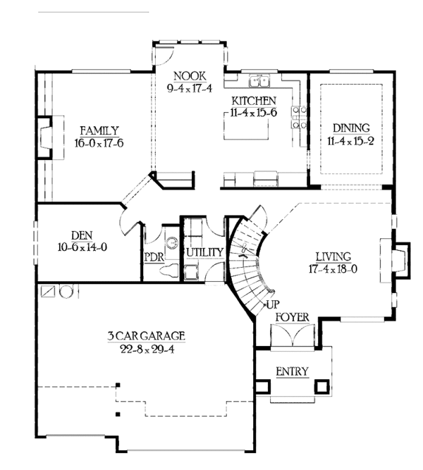 Prairie Floor Plan - Main Floor Plan #132-395