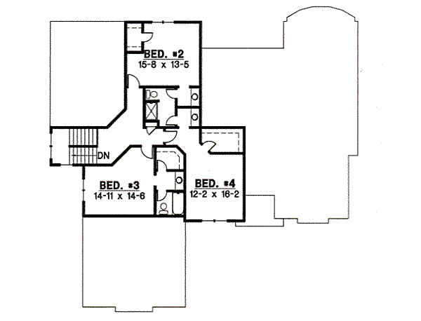 Traditional Floor Plan - Upper Floor Plan #67-846
