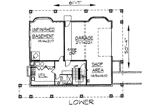 Floor Plan - Lower Floor for Country House Plan #303-333 - 4 bed, 3.5 bath