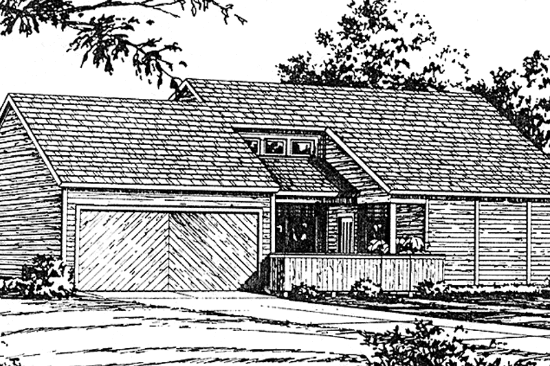 Home Plan - Exterior - Front Elevation 5 for Contemporary House Plan #45-526 - 3 bed, 2 bath