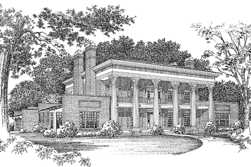 House Blueprint - Southern Exterior - Front Elevation Plan #72-812