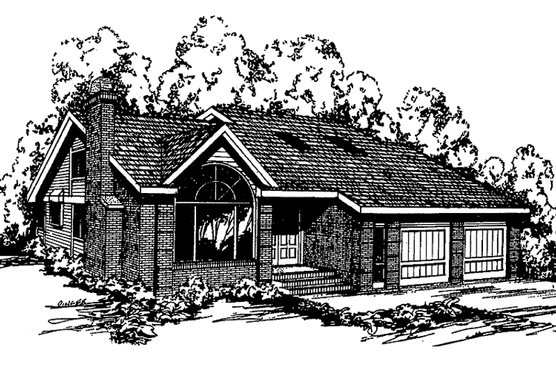House Plan Design - Exterior - Front Elevation 3 for Country House Plan #60-693 - 3 bed, 2.5 bath