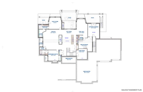 House Design - Contemporary Floor Plan - Lower Floor Plan #1069-31