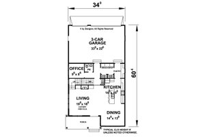 Floor Plan - Main Floor for Contemporary House Plan #20-2205 - 4 bed, 2.5 bath