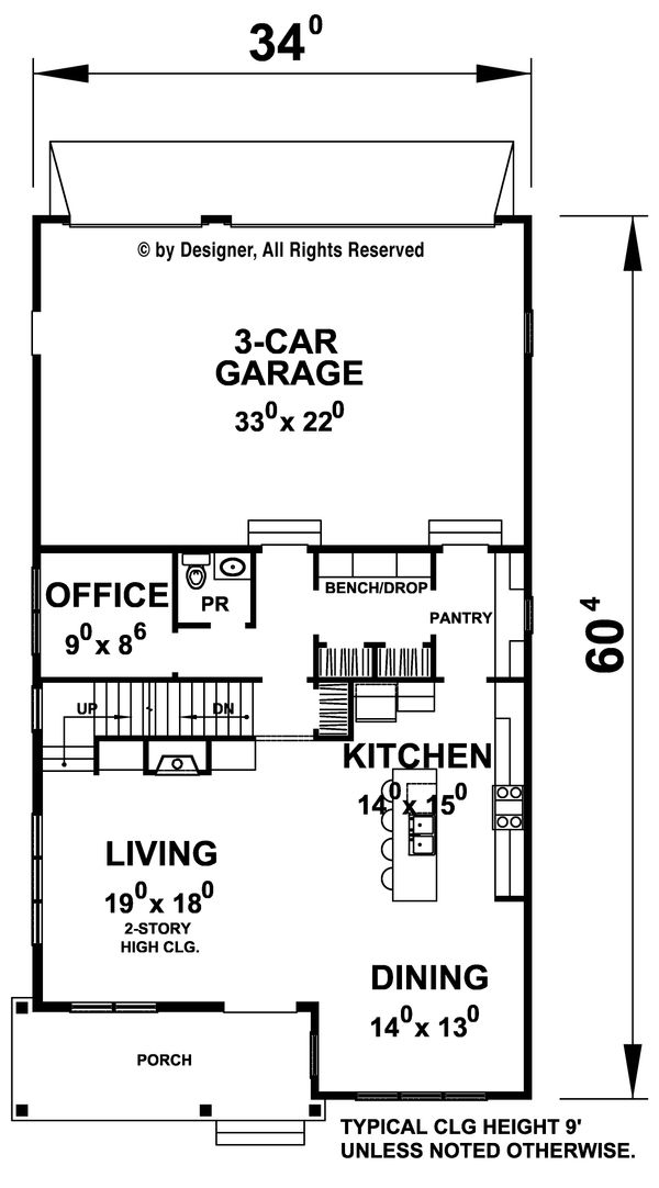 Home Plan - Contemporary Floor Plan - Main Floor Plan #20-2205